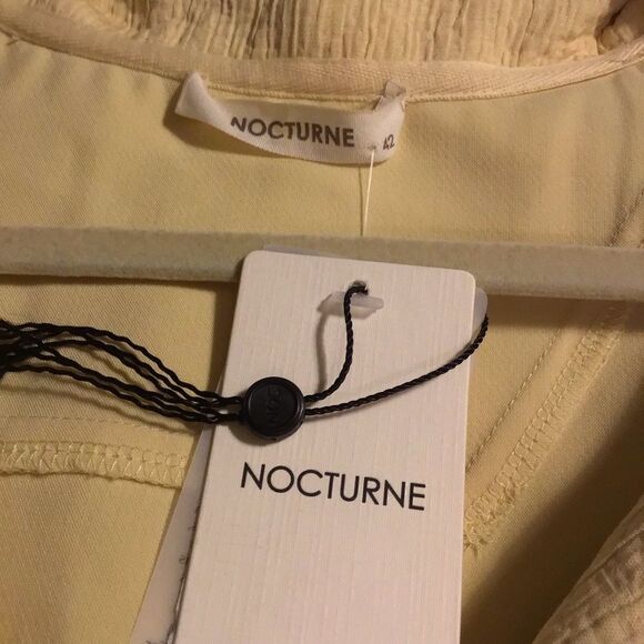 NWT Nocturne Light Yellow Tie Hooded Top - Picture 6 of 7